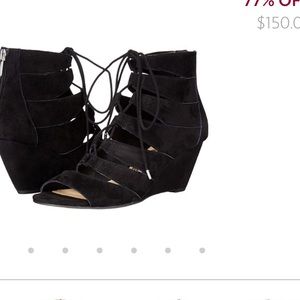 COPY - SAM EDELMAN, strappy wedges black size 7M leather